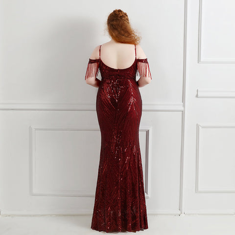 The Gwenyth tassel sleeve gown